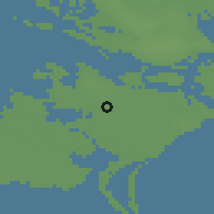 Shaded relief of the 48 km around Eskilstrup, drawn from the GMTED2010 grid