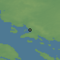 Shaded relief of the 47 km around Faldsled, drawn from the GMTED2010 grid