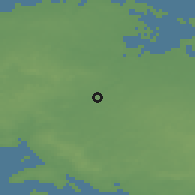 Shaded relief of the 47 km around Fangel, drawn from the GMTED2010 grid