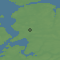 Shaded relief of the 47 km around Farsø, drawn from the GMTED2010 grid