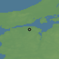 Shaded relief of the 47 km around Farstrup, drawn from the GMTED2010 grid