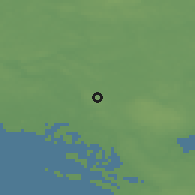 Shaded relief of the 47 km around Fensmark, drawn from the GMTED2010 grid