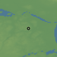 Shaded relief of the 47 km around Fjellerad, drawn from the GMTED2010 grid