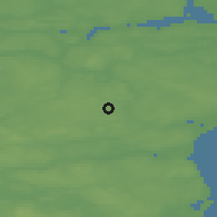 Shaded relief of the 47 km around Folby, drawn from the GMTED2010 grid
