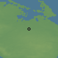 Shaded relief of the 47 km around Fraugde, drawn from the GMTED2010 grid