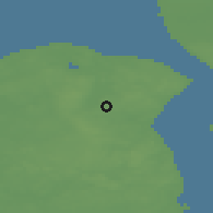 Shaded relief of the 47 km around Fredensborg, drawn from the GMTED2010 grid
