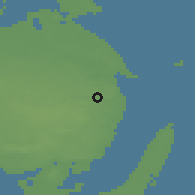 Shaded relief of the 47 km around Frørup, drawn from the GMTED2010 grid
