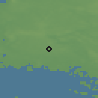 Shaded relief of the 47 km around Fuglebjerg, drawn from the GMTED2010 grid