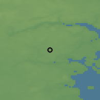 Shaded relief of the 47 km around Almind, drawn from the GMTED2010 grid