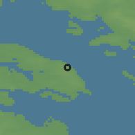 Shaded relief of the 47 km around Fynshav, drawn from the GMTED2010 grid