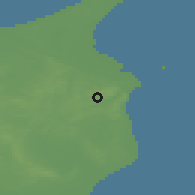 Shaded relief of the 46 km around Gærum, drawn from the GMTED2010 grid