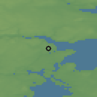 Shaded relief of the 47 km around Gårslev, drawn from the GMTED2010 grid