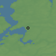 Shaded relief of the 47 km around Gedsted, drawn from the GMTED2010 grid
