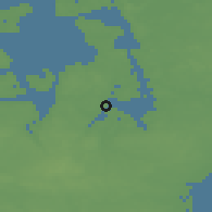 Shaded relief of the 47 km around Gershøj, drawn from the GMTED2010 grid