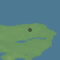 Shaded relief of the 47 km around Glesborg, drawn from the GMTED2010 grid