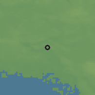Shaded relief of the 47 km around Glumsø, drawn from the GMTED2010 grid