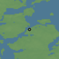 Shaded relief of the 47 km around Glyngøre, drawn from the GMTED2010 grid