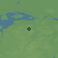 Shaded relief of the 47 km around Godthåb, drawn from the GMTED2010 grid
