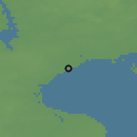 Shaded relief of the 47 km around Greve Strand, drawn from the GMTED2010 grid