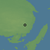 Shaded relief of the 47 km around Gudme, drawn from the GMTED2010 grid
