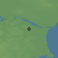 Shaded relief of the 47 km around Gudumholm, drawn from the GMTED2010 grid