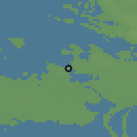 Shaded relief of the 48 km around Guldborg, drawn from the GMTED2010 grid