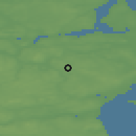 Shaded relief of the 47 km around Hadbjerg, drawn from the GMTED2010 grid