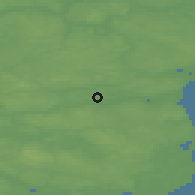 Shaded relief of the 47 km around Harlev, drawn from the GMTED2010 grid