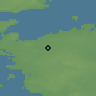 Shaded relief of the 47 km around Harndrup, drawn from the GMTED2010 grid