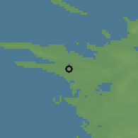 Shaded relief of the 47 km around Årby, drawn from the GMTED2010 grid