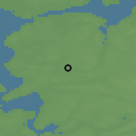 Shaded relief of the 47 km around Havbro, drawn from the GMTED2010 grid