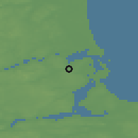 Shaded relief of the 47 km around Havndal, drawn from the GMTED2010 grid