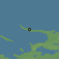 Shaded relief of the 47 km around Havnebyen, drawn from the GMTED2010 grid