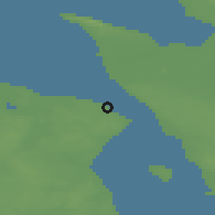 Shaded relief of the 47 km around Hellebæk, drawn from the GMTED2010 grid