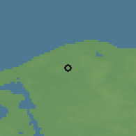 Shaded relief of the 47 km around Helsinge, drawn from the GMTED2010 grid