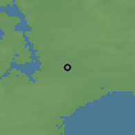 Shaded relief of the 47 km around Herringløse, drawn from the GMTED2010 grid