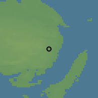 Shaded relief of the 47 km around Hesselager, drawn from the GMTED2010 grid