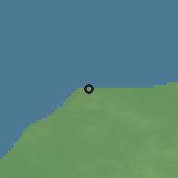 Shaded relief of the 46 km around Hirtshals, drawn from the GMTED2010 grid