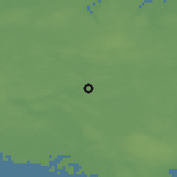 Shaded relief of the 47 km around Høm, drawn from the GMTED2010 grid