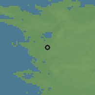 Shaded relief of the 47 km around Høng, drawn from the GMTED2010 grid
