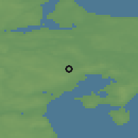 Shaded relief of the 47 km around Hornslet, drawn from the GMTED2010 grid