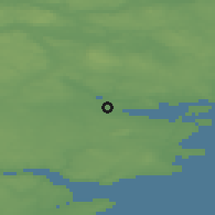 Shaded relief of the 47 km around Horsens, drawn from the GMTED2010 grid