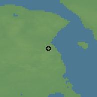 Shaded relief of the 47 km around Hørsholm, drawn from the GMTED2010 grid