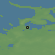 Shaded relief of the 47 km around Hørve, drawn from the GMTED2010 grid