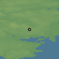 Shaded relief of the 47 km around Hovedgård, drawn from the GMTED2010 grid