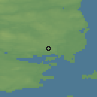 Shaded relief of the 47 km around Hundslund, drawn from the GMTED2010 grid