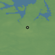 Shaded relief of the 47 km around Hvalsø, drawn from the GMTED2010 grid