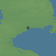 Shaded relief of the 47 km around Ishøj, drawn from the GMTED2010 grid