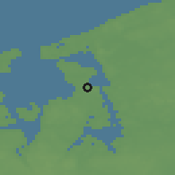 Shaded relief of the 47 km around Jægerspris, drawn from the GMTED2010 grid