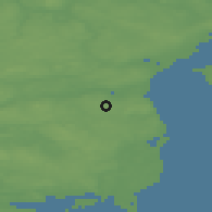 Shaded relief of the 47 km around Jegstrup, drawn from the GMTED2010 grid